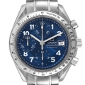 Omega Speedmaster Date Blue Dial Chronograph Steel Mens Watch 3513.82.00