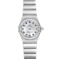 Omega Constellation Iris Mother of Pearl Multi Stone Steel Ladies Watch 1460.79.00 Box Card
