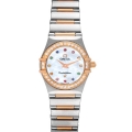Omega Constellation Iris Steel Rose Gold MOP Diamond Ladies Watch 1360.79.00 Box Card
