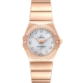 Omega Constellation Rose Gold Mother of Pearl Diamond Ladies Watch 123.55.27.60.55.005