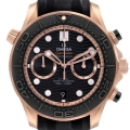 Omega Seamaster Diver Chronograph Rose Gold Watch 210.62.44.51.01.003 Box Card
