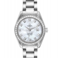 Omega Seamaster Aqua Terra Mother of Pearl Diamond Steel Ladies Watch 2579.75.00 Box Card