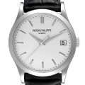 Patek Philippe Calatrava 18K White Gold Silver Dial Mens Watch 5296 Papers
