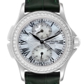 Patek Philippe Calatrava Travel Time White Gold Mother of Pearl Diamond Watch 4934 Papers