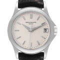 Patek Philippe Calatrava 18k White Gold Silver Dial Mens Watch 5107 Box Papers