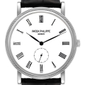 Patek Philippe Calatrava 18k White Gold White Dial Mens Watch 5119 Papers