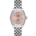 Rolex Datejust Steel White Gold Pink Diamond Dial Ladies Watch 179174