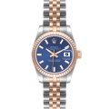 Rolex Datejust Steel Rose Gold Blue Dial Ladies Watch 179171 Box Card