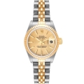 Rolex Datejust Steel Yellow Gold Champagne Tapestry Dial Ladies Watch 79173