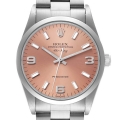 Rolex Air King 34mm Salmon Dial Smooth Bezel Steel Mens Watch 14000