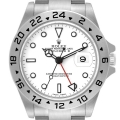Rolex Explorer II GMT 40mm Polar White Dial Steel Mens Watch 16570 Box Papers