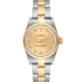 Rolex Oyster Perpetual NonDate Steel Yellow Gold Diamond Ladies Watch 67243