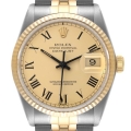 Rolex Datejust Steel Yellow Gold Buckley Dial Vintage Steel Mens Watch 16013