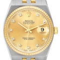 Rolex Oysterquartz Datejust Steel Yellow Gold Diamond Watch 17013 Box Papers