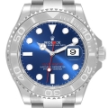 Rolex Yachtmaster Steel Platinum Blue Dial Mens Watch 126622 Unworn