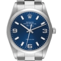 Rolex Air King 34mm Blue Dial Smooth Bezel Steel Mens Watch 14000