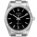 Rolex Air King Black Dial Steel Engine Turned Bezel Mens Watch 14010