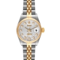 Rolex Datejust Steel Yellow Gold Diamond Dial Ladies Watch 69173 Box Papers