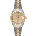 Rolex Datejust Steel Yellow Gold Champagne Houndstooth Dial Ladies Watch 69173