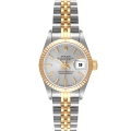 Rolex Date Steel Yellow Gold Fluted Bezel Ladies Watch 69173