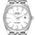 Rolex Datejust 41 Steel White Gold White Dial Mens Watch 126334 Unworn