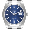 Rolex Datejust II Blue Baton Dial Steel Mens Watch 116300