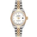 Rolex Datejust Steel Yellow Gold White Roman Dial Ladies Watch 69173