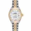 Rolex Datejust Steel Yellow Gold Mother of Pearl Diamond Dial Ladies Watch 79173