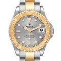 Rolex Yachtmaster Midsize Steel Yellow Gold Mens Watch 168623 Box Service Card