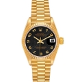 Rolex President Datejust Yellow Gold Black Dial Ladies Watch 69178