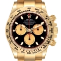 Rolex Daytona Black Dial Yellow Gold Mens Watch 116508 Box Card