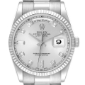 Rolex President Day-Date White Gold Diamond Dial Mens Watch 118239