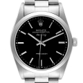 Rolex Air King Black Dial Domed Bezel Steel Mens Watch 14000