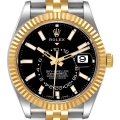 Rolex Sky Dweller Steel Yellow Gold Black Dial Mens Watch 326933 Unworn