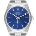 Rolex Air King 34 Blue Dial Smooth Bezel Steel Mens Watch 14000