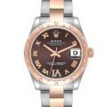Rolex Datejust 31 Midsize Steel Rose Gold Chocolate Dial Diamond Ladies Watch 178341