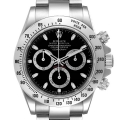Rolex Daytona Black Dial Chronograph Steel Mens Watch 116520 Box Service Card