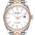Rolex Datejust 36 Steel EveRose Gold White Dial Mens Watch 126231