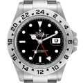 Rolex Explorer II GMT 40mm Black Dial Red Hand Steel Mens Watch 16570 Rolex Explorer II GMT 40mm Black Dial Red Hand Steel Mens Watch 16570