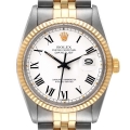 Rolex Datejust Steel Yellow Gold Buckley Dial Vintage Mens Watch 16013