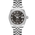 Rolex Datejust 28 Steel White Gold Dark Grey Dial Ladies Watch 279174