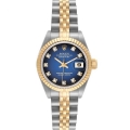 Rolex Datejust Diamond Dial Steel Yellow Gold Ladies Watch 69173 Box Papers