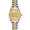 Rolex Datejust Steel Yellow Gold Diamond Dial Ladies Watch 79173 Box Papers