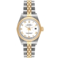 Rolex Datejust Steel Yellow Gold White Roman Dial Ladies Watch 69173