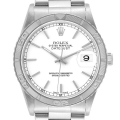 Rolex Datejust Turnograph Steel White Gold White Dial Mens Watch 16264