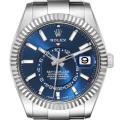 Rolex Sky-Dweller Steel White Gold Blue Dial Mens Watch 326934 Box Card