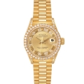 Rolex Datejust President Yellow Gold Myriad Dial Diamond Bezel Ladies Watch 69158