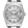 Rolex Datejust 36 Rhodium Roman Dial Steel Mens Watch 16200 Box Papers Rolex Datejust 36 Rhodium Roman Dial Steel Mens Watch 16200 Box Papers