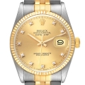 Rolex Datejust Steel Yellow Gold Diamond Dial Vintage Mens Watch 16013 Rolex Datejust Steel Yellow Gold Diamond Dial Vintage Mens Watch 16013