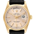 Rolex President Day-Date 36 Yellow Gold Bark Finish Mens Watch 18078